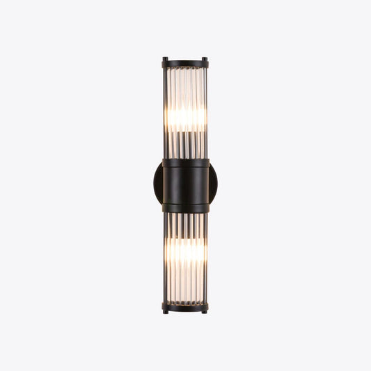 Hendrix Ribbed Glass Double Wall Light