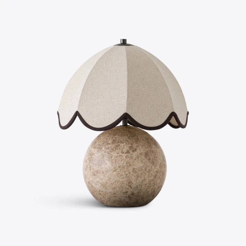 Summer Solid Marble Table Lamp with Fabric Shade