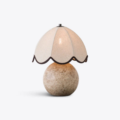 Summer Solid Marble Table Lamp with Fabric Shade