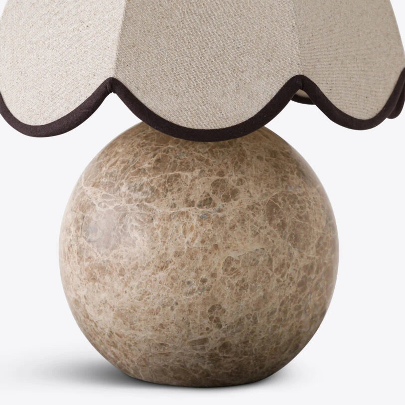 Summer Solid Marble Table Lamp with Fabric Shade