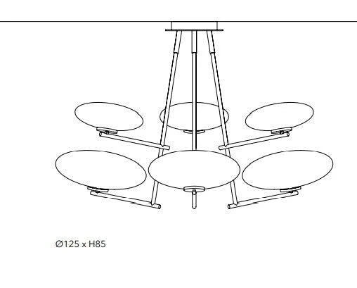 Penta Light Mami Chandelier Large Dimensions