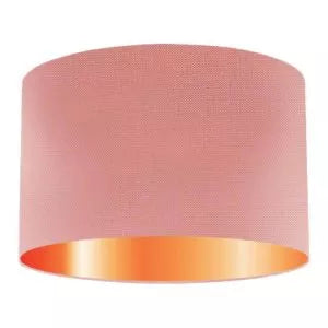 Salmon Silk Drum Lampshade