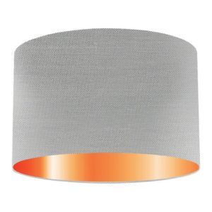 Silver Silk Drum Lampshade