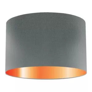 Slate Silk Drum Lampshade