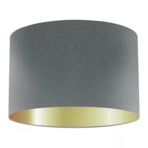 Slate Silk Drum Lampshade