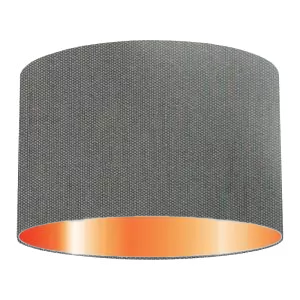 Silver Grey Cotton Drum Lampshade