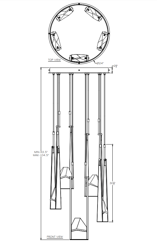 Strata 5 Light Round Cluster Pendant