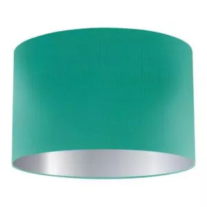 Teal Silk Drum Lampshade