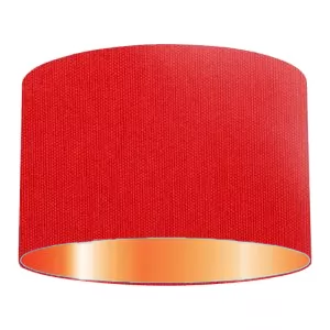 Warm Red Cotton Drum Lampshade