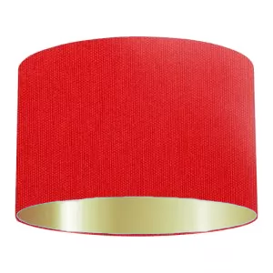 Warm Red Cotton Drum Lampshade