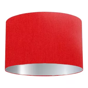 Warm Red Cotton Drum Lampshade
