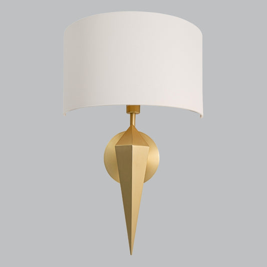 Wyatt Gold Wall Light with Fabric Shade