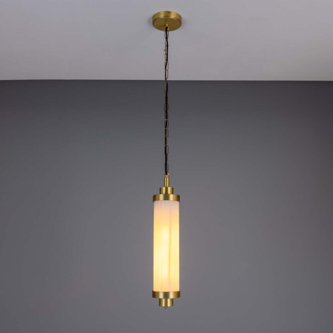 Louise Vintage Glass and Brass Bathroom Pendant IP44