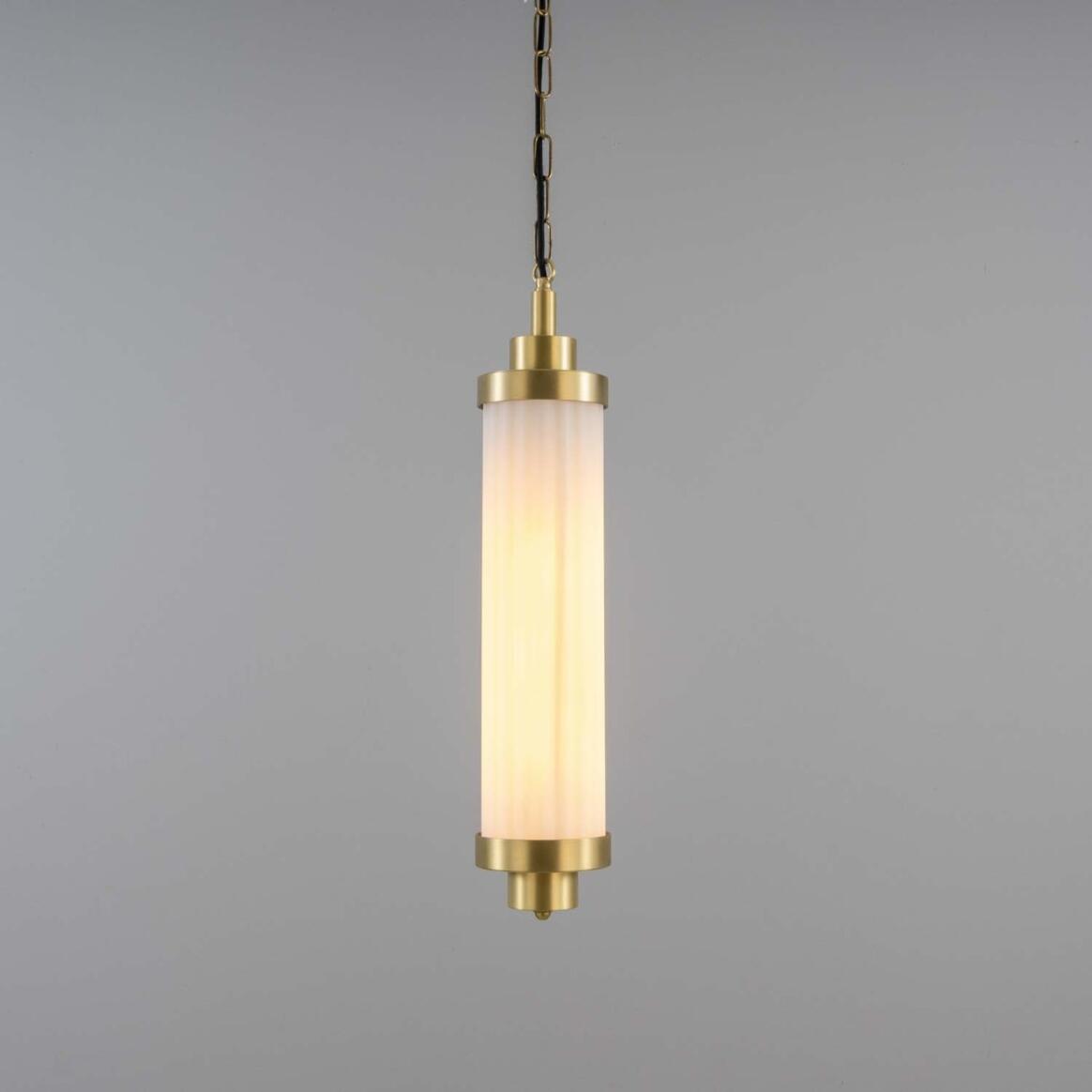 Louise Vintage Glass and Brass Bathroom Pendant IP44