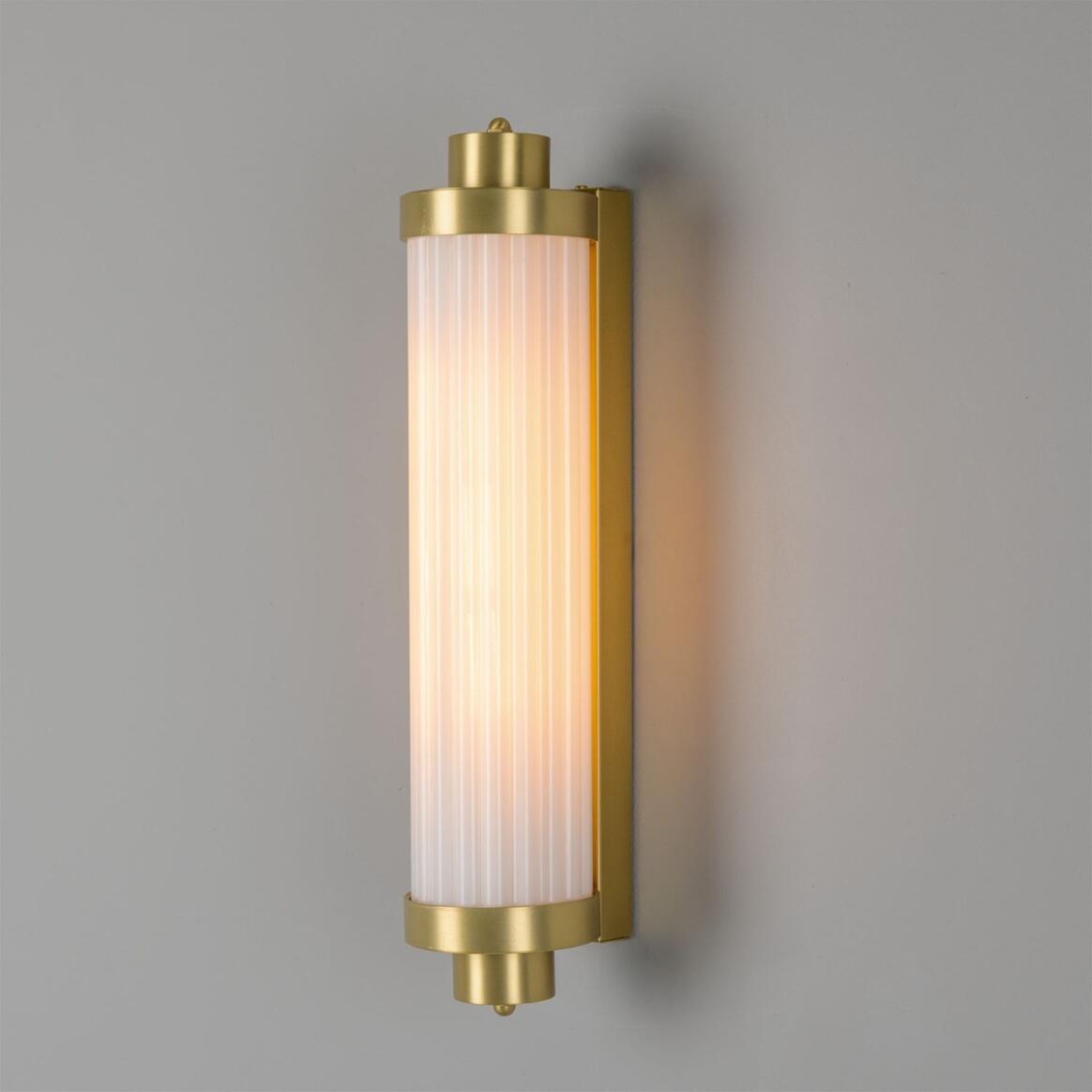 Louise Vintage Glass and Brass Bathroom Wall Light IP44