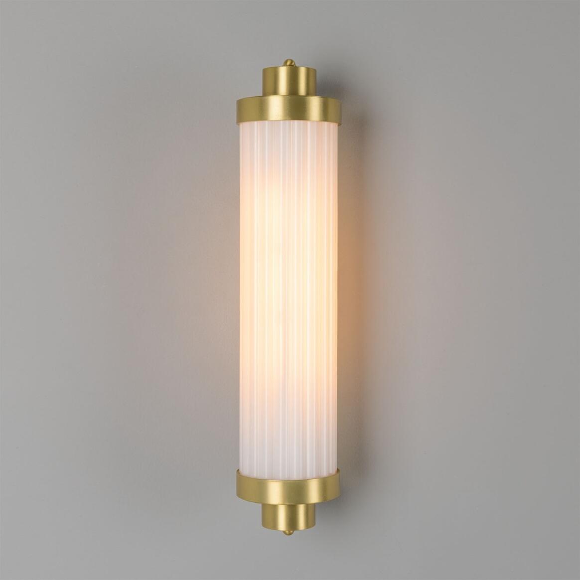 Louise Vintage Glass and Brass Bathroom Wall Light IP44