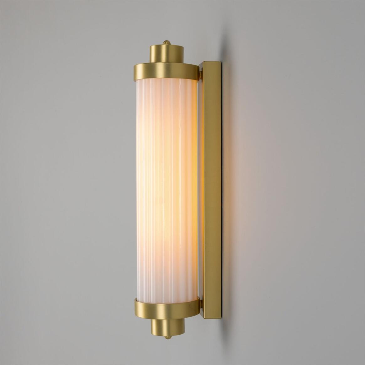 Louise Vintage Glass and Brass Bathroom Wall Light IP44