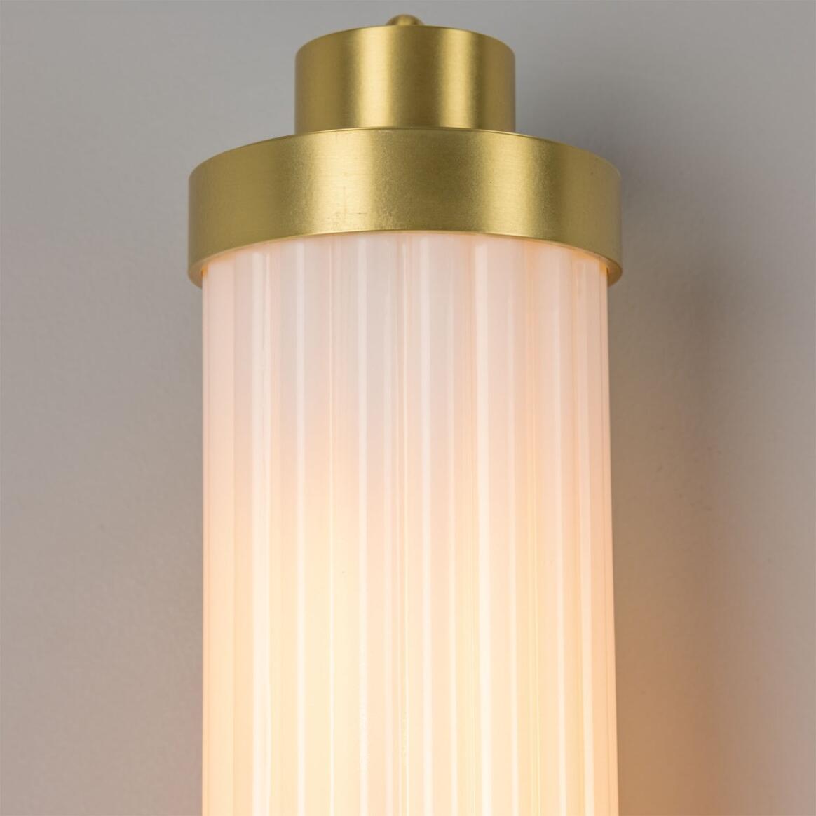 Louise Vintage Glass and Brass Bathroom Wall Light IP44