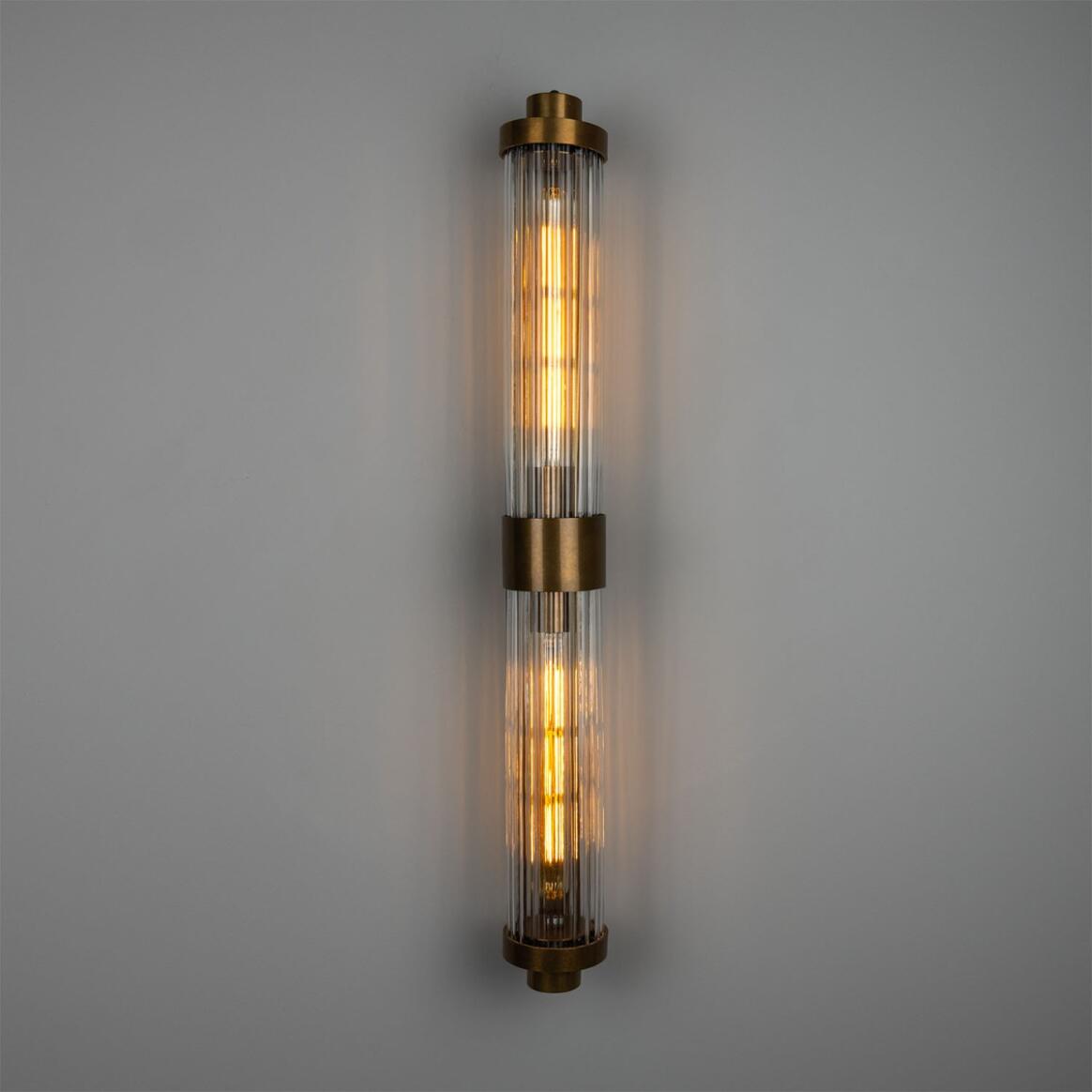 Double Louise Glass Bathroom Wall Light 88cm IP44