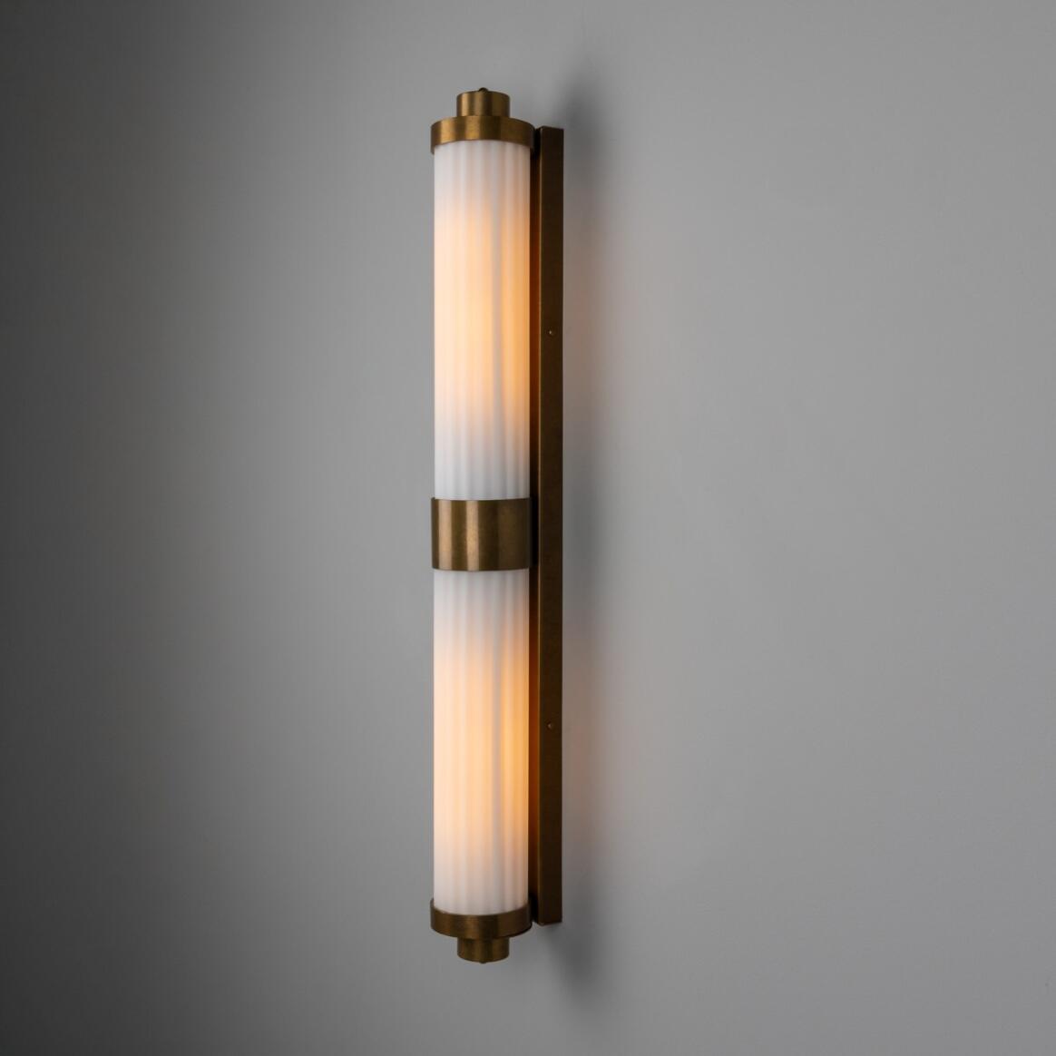 Double Louise Glass Bathroom Wall Light 88cm IP44