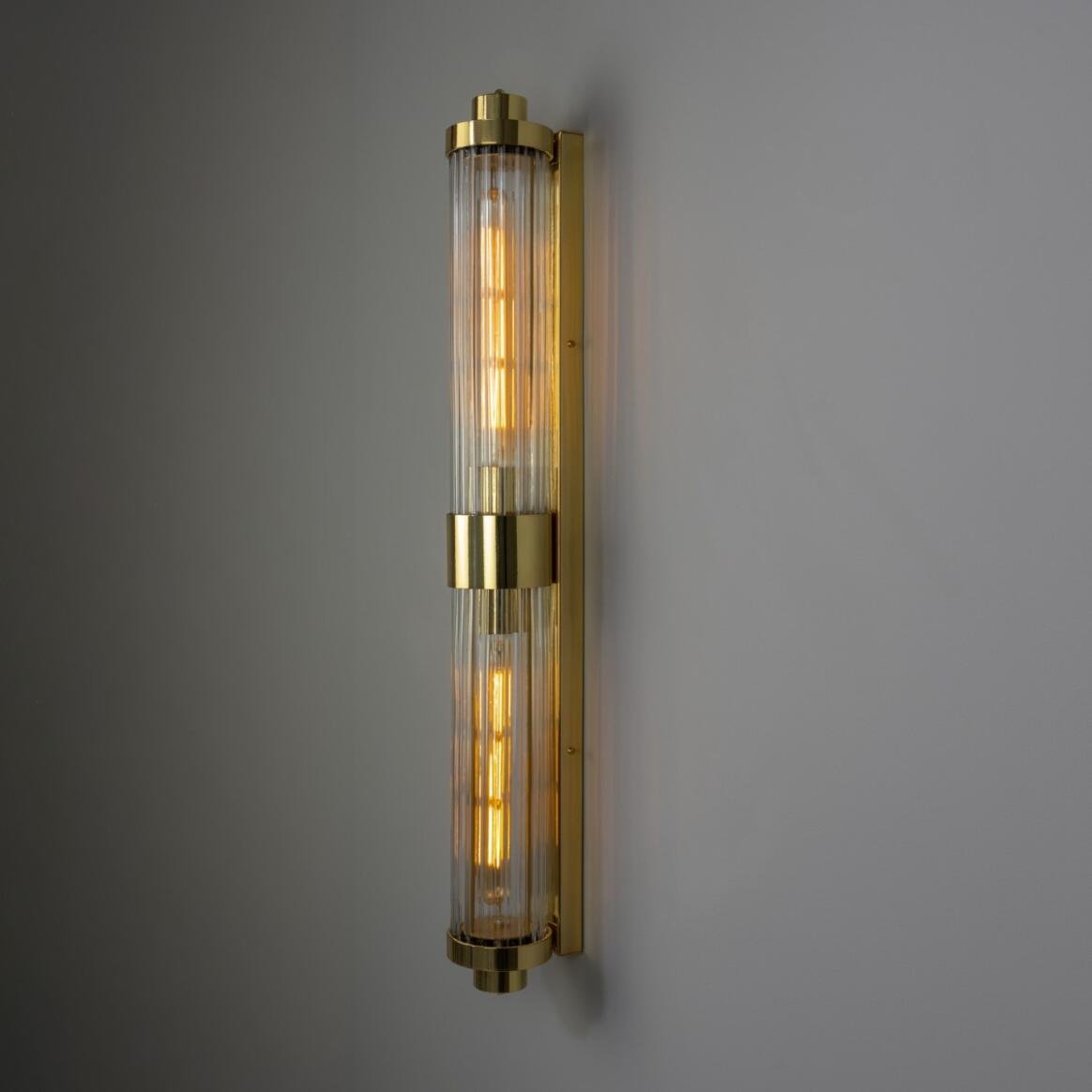 Double Louise Glass Bathroom Wall Light 88cm IP44