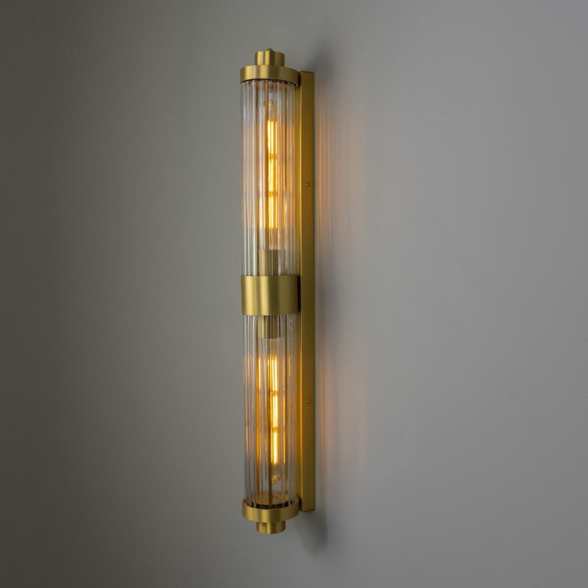 Double Louise Glass Bathroom Wall Light 88cm IP44