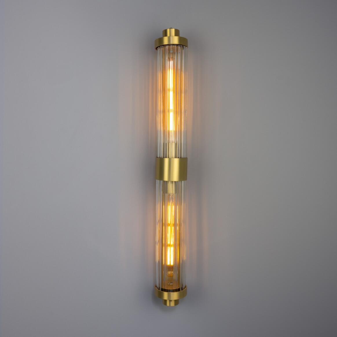Double Louise Glass Bathroom Wall Light 88cm IP44