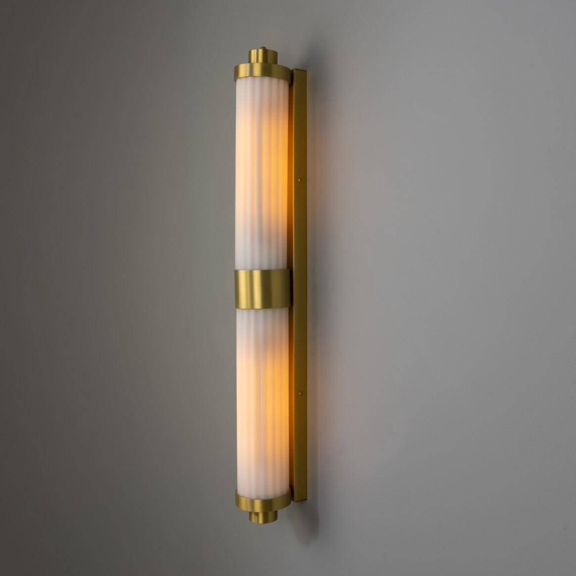 Double Louise Glass Bathroom Wall Light 88cm IP44