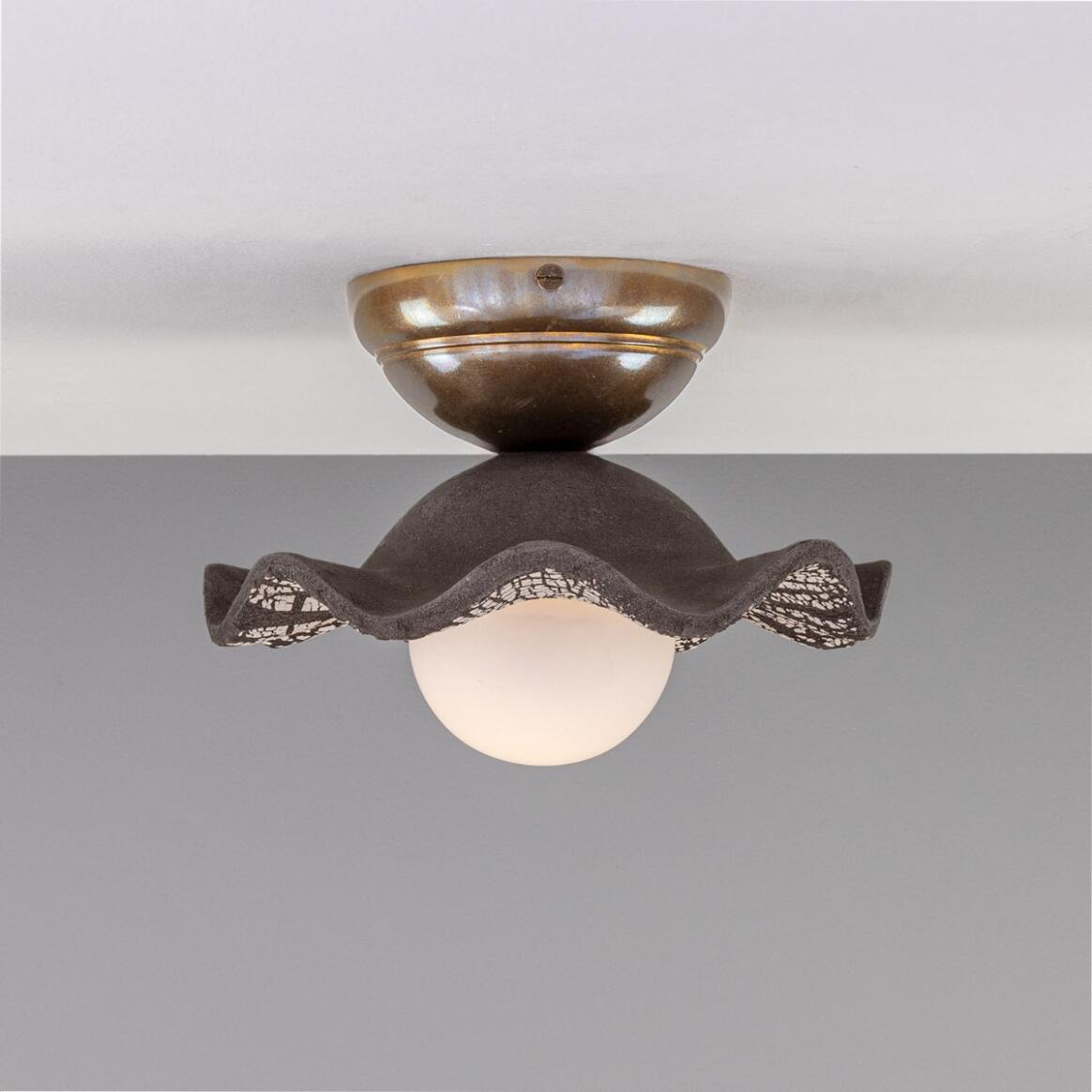 Rivale Ceiling Light with Wavy Ceramic Shade