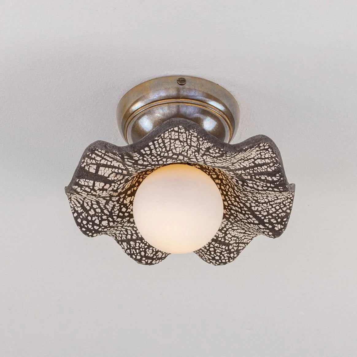 Rivale Ceiling Light with Wavy Ceramic Shade