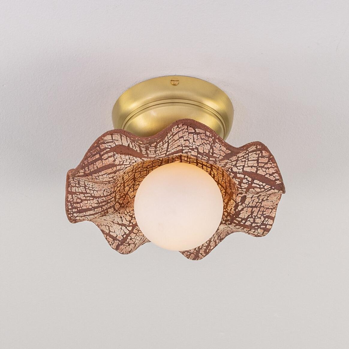 Rivale Ceiling Light with Wavy Ceramic Shade