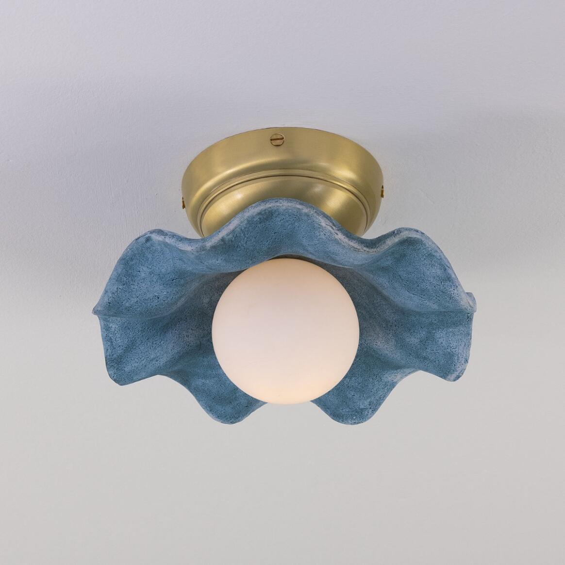 Rivale Ceiling Light with Wavy Ceramic Shade