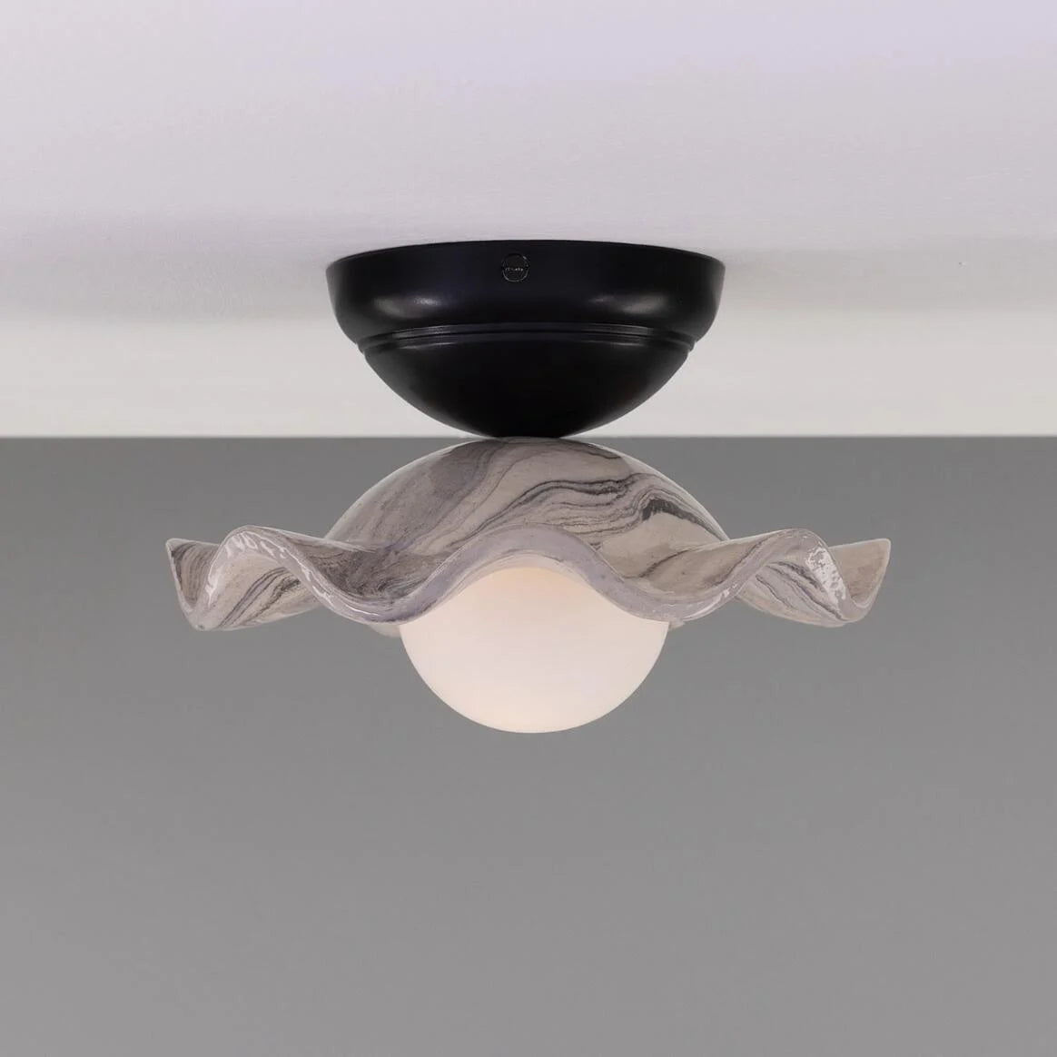 Rivale Ceiling Light with Wavy Ceramic Shade