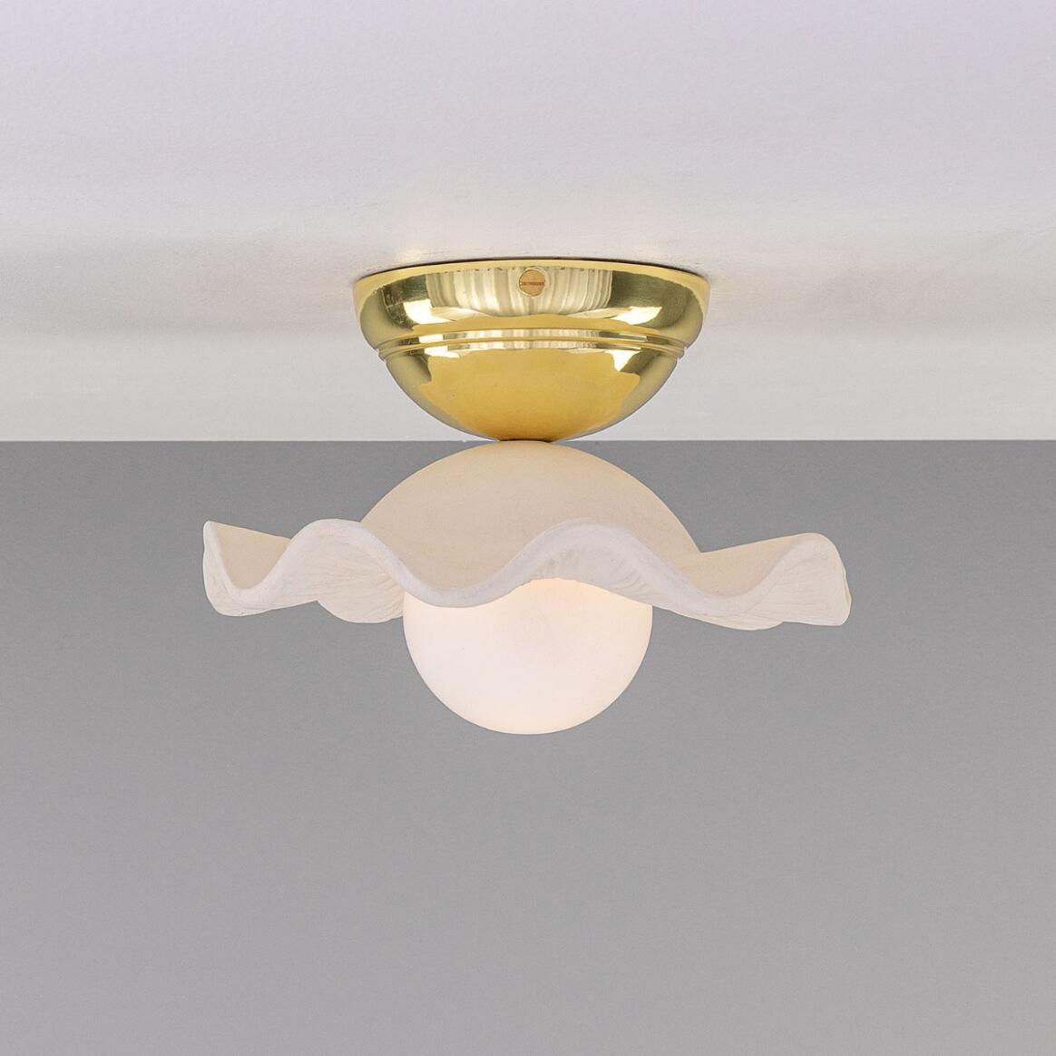 Rivale Ceiling Light with Wavy Ceramic Shade