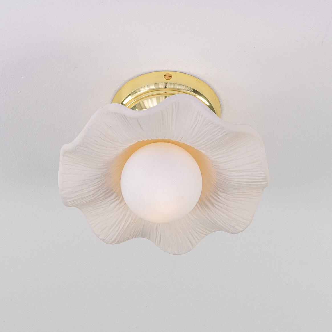 Rivale Ceiling Light with Wavy Ceramic Shade