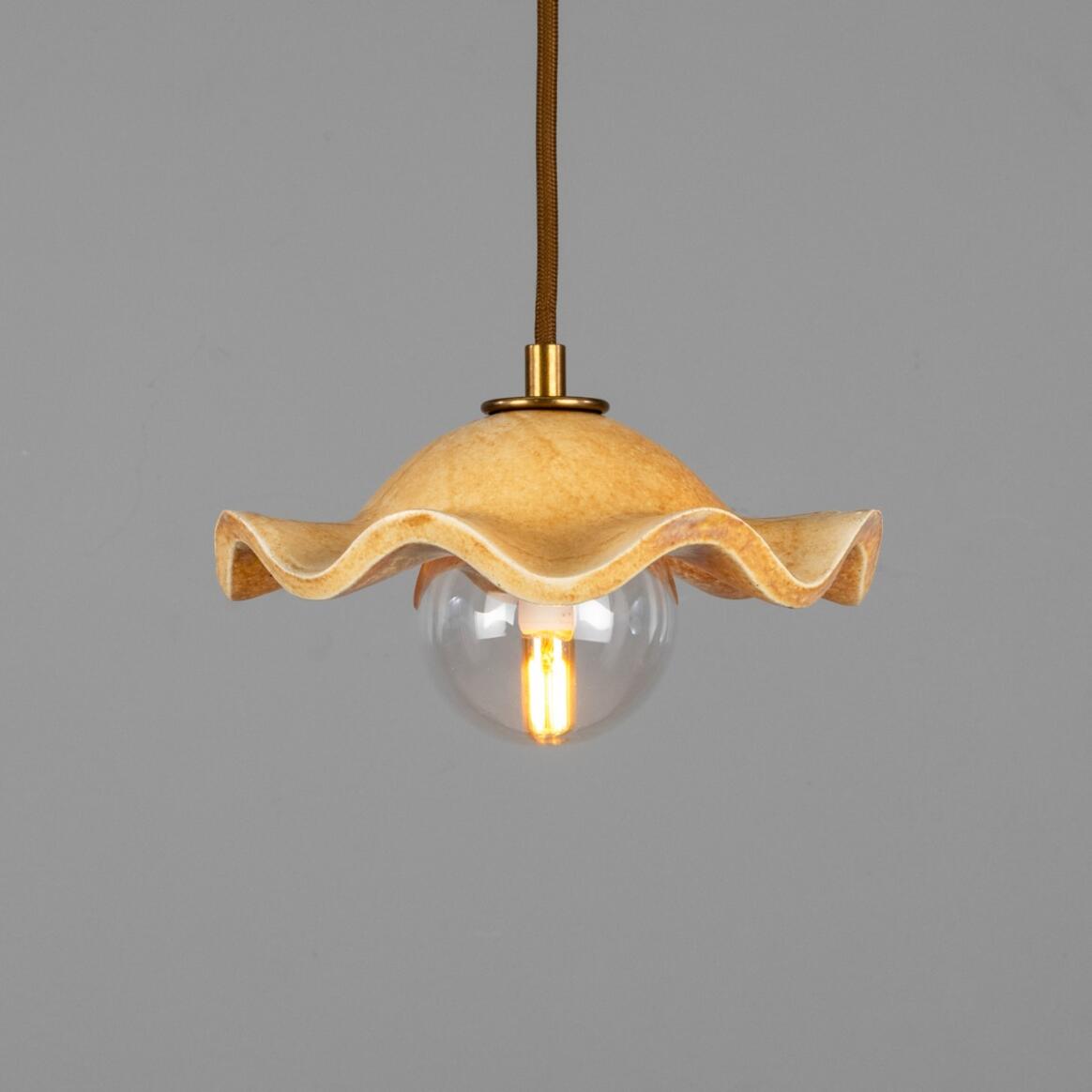 Rivale Pendant Light with Wavy Ceramic Shade