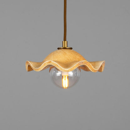 Rivale Pendant Light with Wavy Ceramic Shade