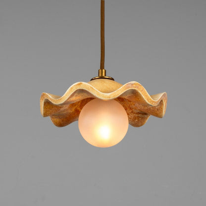 Rivale Pendant Light with Wavy Ceramic Shade
