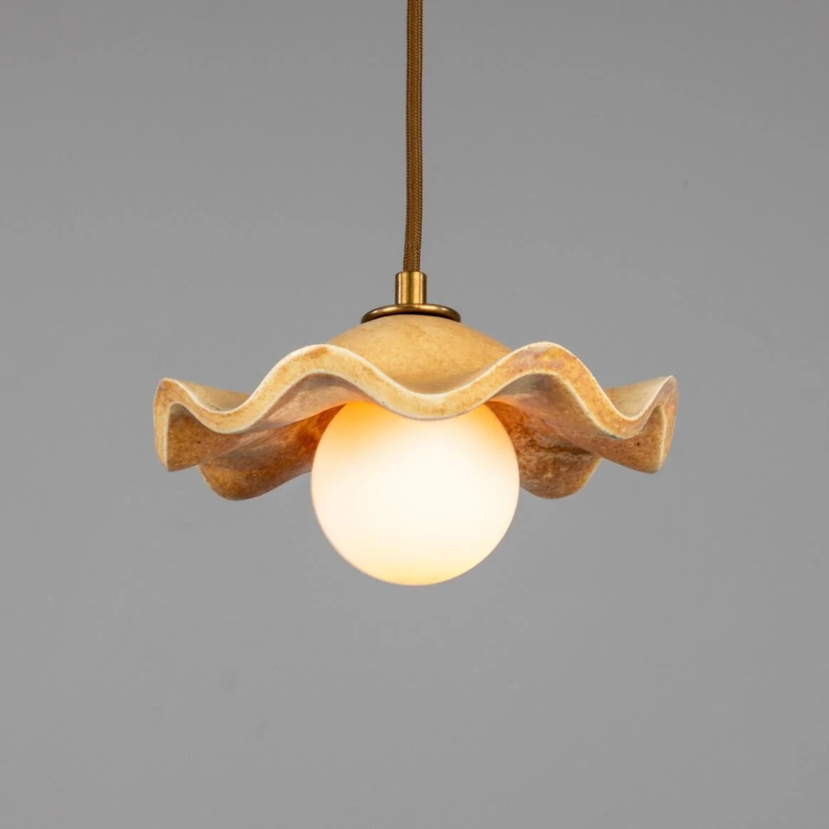 Rivale Pendant Light with Wavy Ceramic Shade