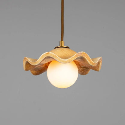 Rivale Pendant Light with Wavy Ceramic Shade