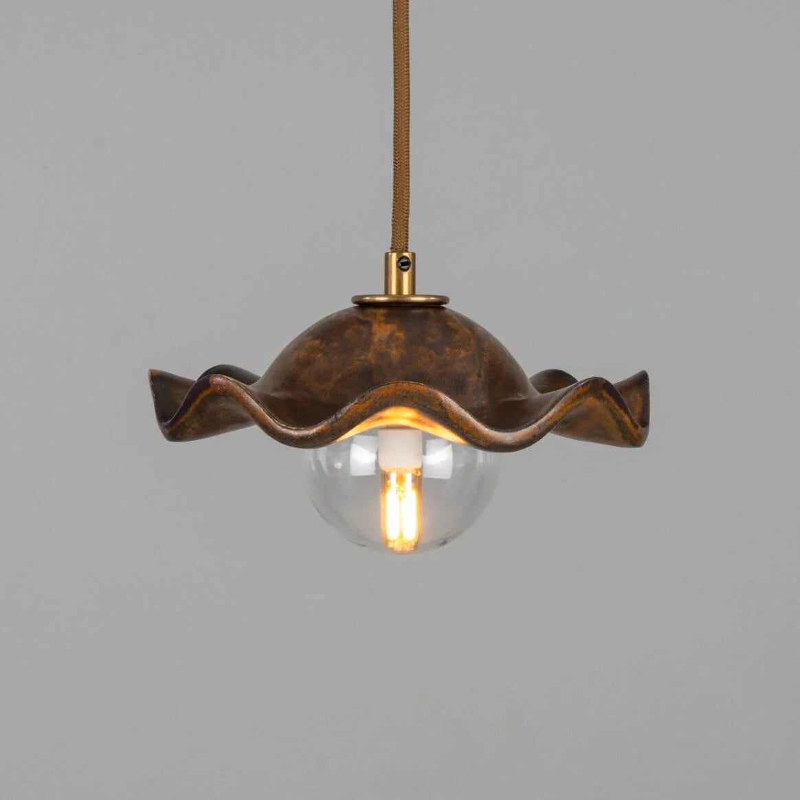 Rivale Pendant Light with Wavy Ceramic Shade