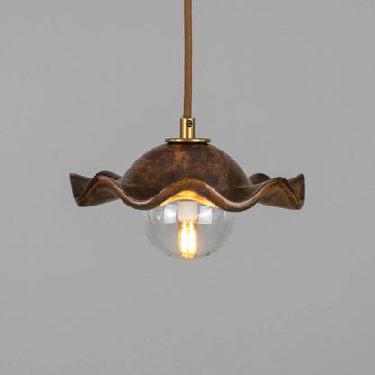 Rivale Pendant Light with Wavy Ceramic Shade