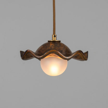Rivale Pendant Light with Wavy Ceramic Shade