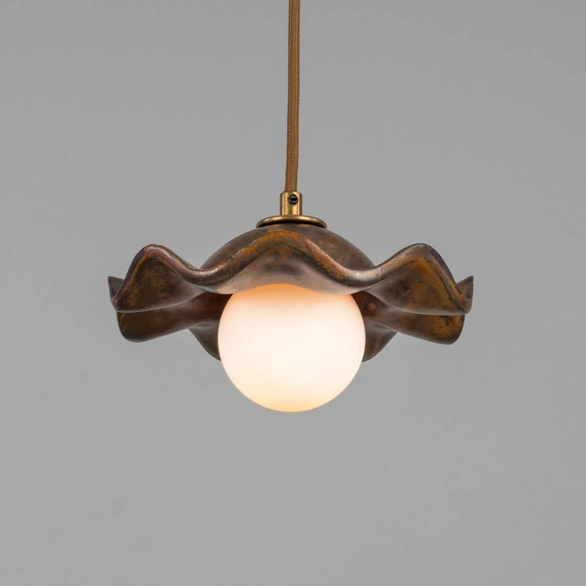 Rivale Pendant Light with Wavy Ceramic Shade