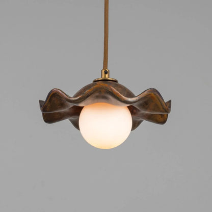 Rivale Pendant Light with Wavy Ceramic Shade