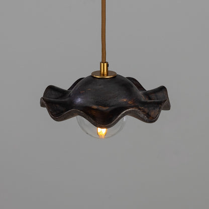 Rivale Pendant Light with Wavy Ceramic Shade