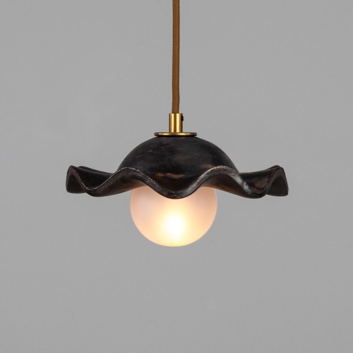 Rivale Pendant Light with Wavy Ceramic Shade