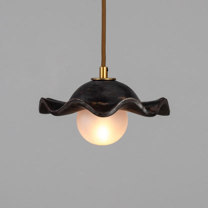 Rivale Pendant Light with Wavy Ceramic Shade