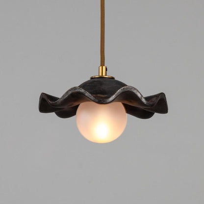 Rivale Pendant Light with Wavy Ceramic Shade