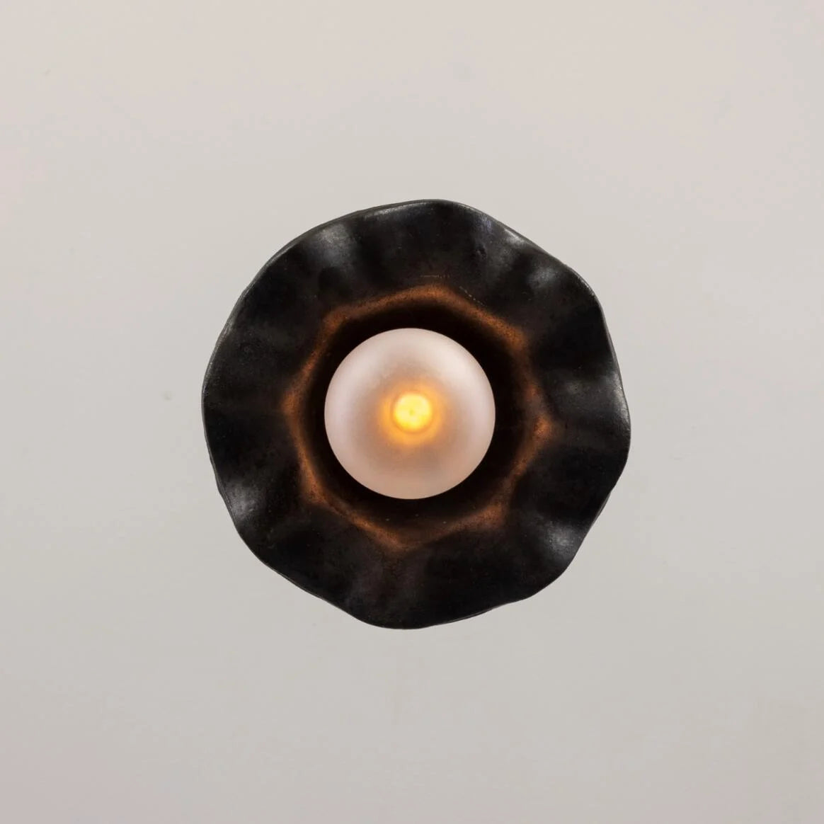 Rivale Pendant Light with Wavy Ceramic Shade